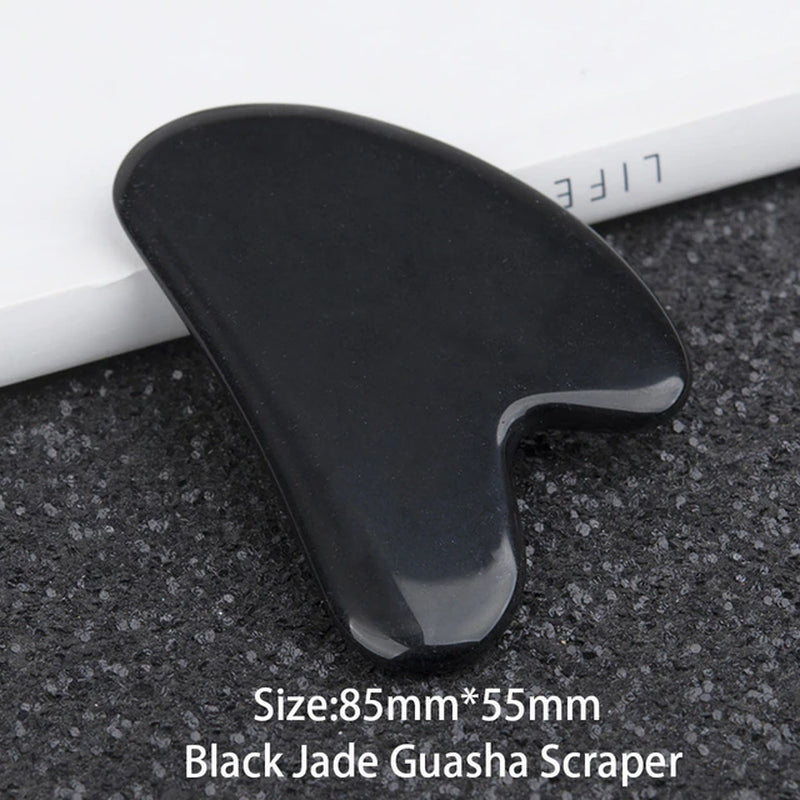 Natural Jade Stone Gua Sha Massage Board Rose Quartz Guasha Plate Jade Face Massager Scrapers Tools for Face Neck Back Body